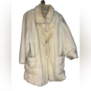 Vintage Oleg‎ Cassini Fur Faux Mink Coat 1950s Rare